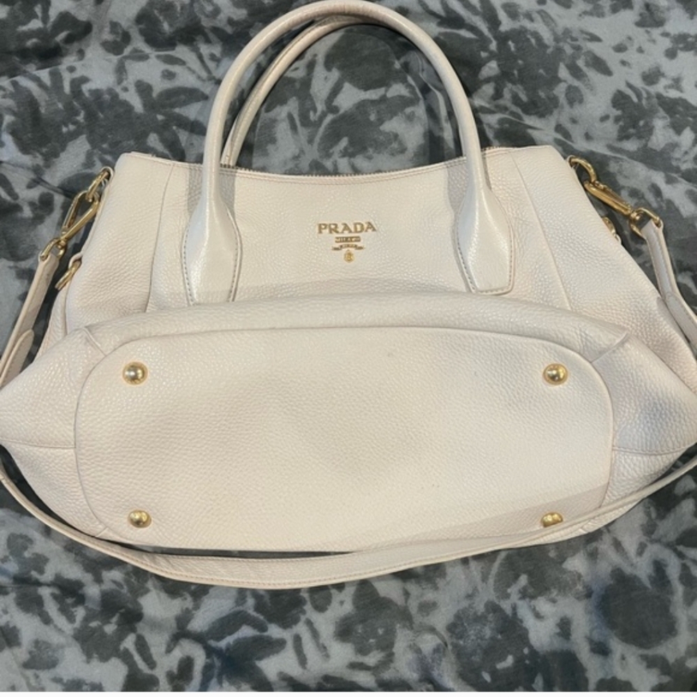 Prada Cream Large Leather Satchel Great Condition